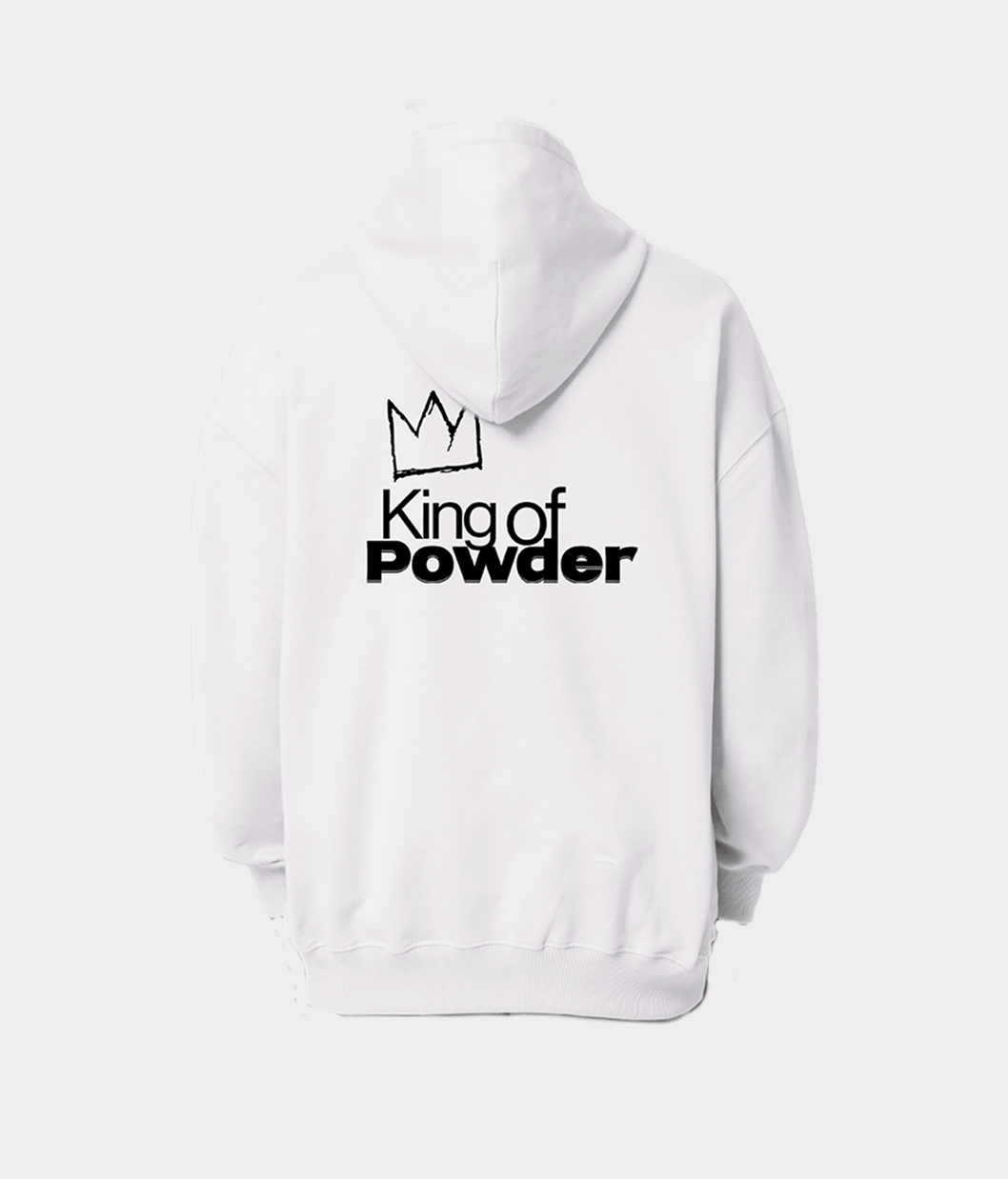 Hoodie Oversized King of Powder - White